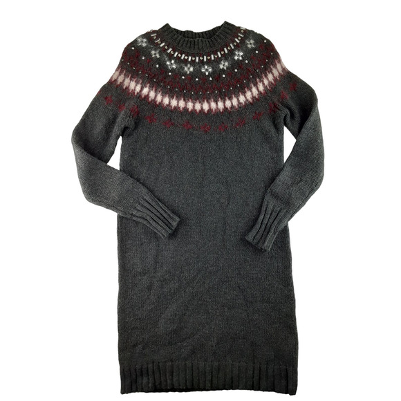 J.Crew Dresses & Skirts - J. Crew Gray Knit Nordic Rhinestone Long Sleeve Mini Dress Wool Alpaca XXS